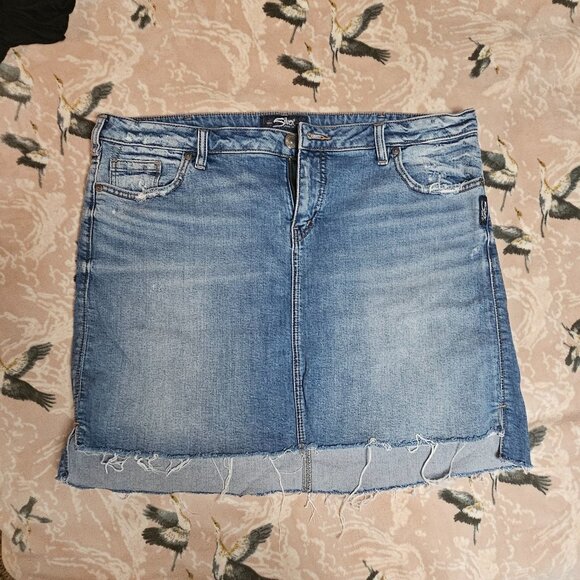 Silver Jean skirt - Picture 1 of 7